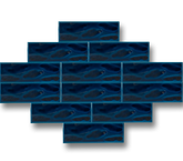 7x21 Wave Petrol Blue Cracked Glaze Handmade Ceramic